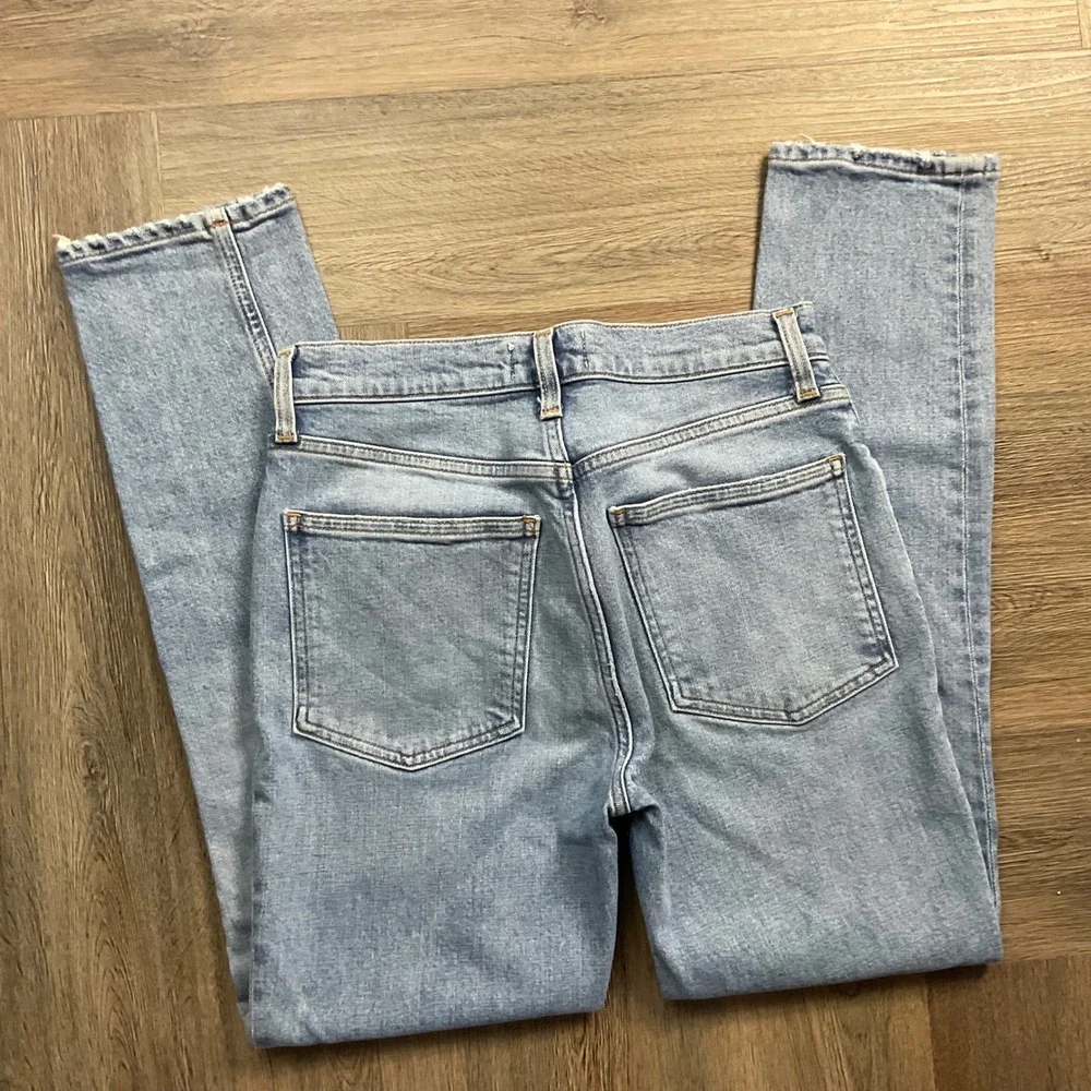 AGOLDE Willow High Rise Straight Leg‎ Button Fly Jeans Womens 25 Light Wash Blue